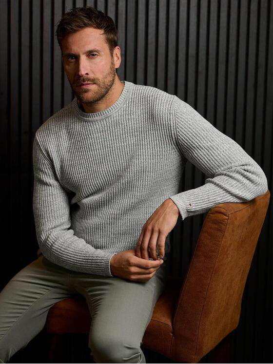 emilio adani Herren Pullover strukturiert Beige 38300