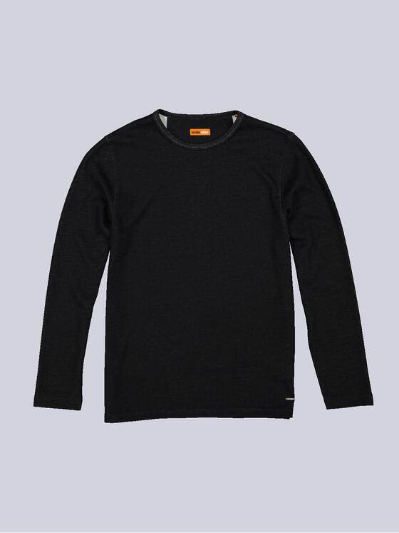 emilio adani Herren Pullover uni Schwarz 35621
