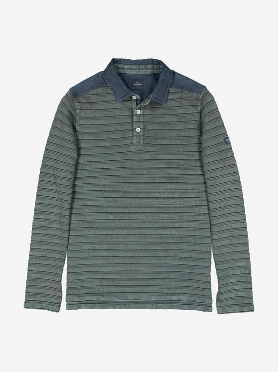 engbers Herren Langarm-Shirt mit Polo-Kragen Türkis 37297