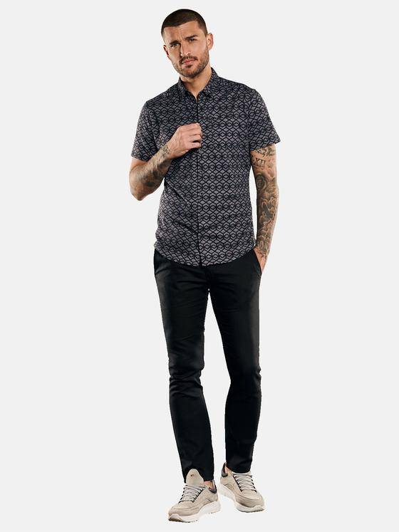 emilio adani Herren Kurzarm-Hemd aus Jersey Grau 33085