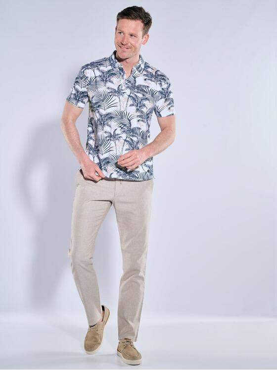 engbers Herren Polo-Shirt gemustert Reinweiss 38885