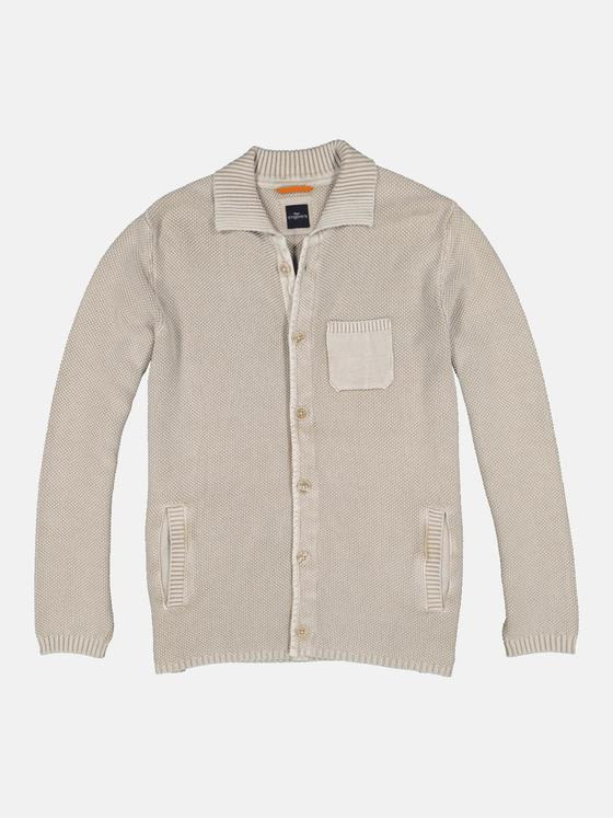 engbers Herren Cardigan strukturiert Beige 34141