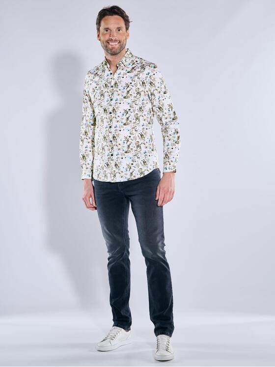 ENGBERS GERMANY Herren Langarm-Hemd aus flexiblem Warenmaterial Naturweiss 38547