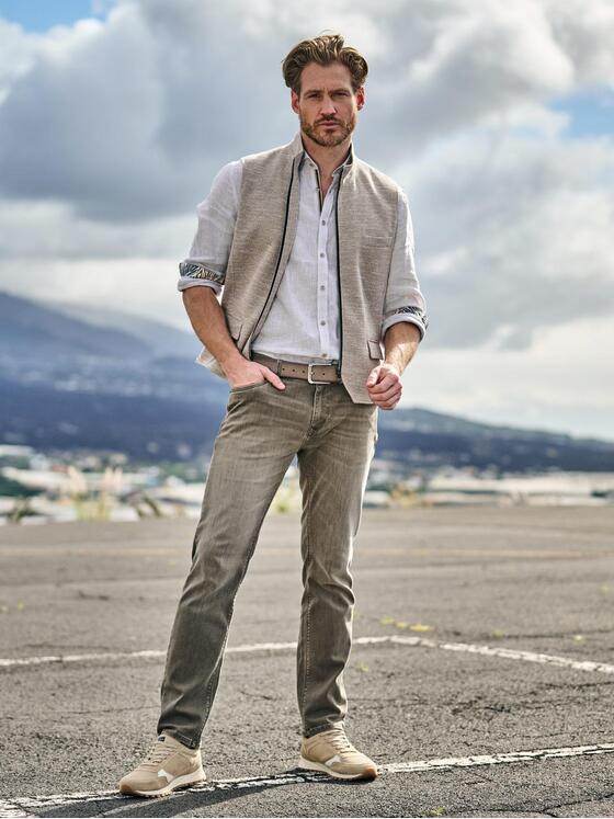 engbers Herren Sakko-Weste mit Zipper Beige 38403