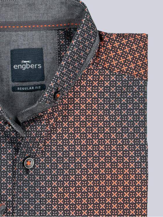 engbers Herren Kurzarm-Hemd gemustert Orange 38947