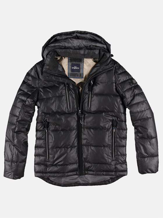engbers Herren Jacke mit perforierter Oberflächenstruktur Schwarz 30763