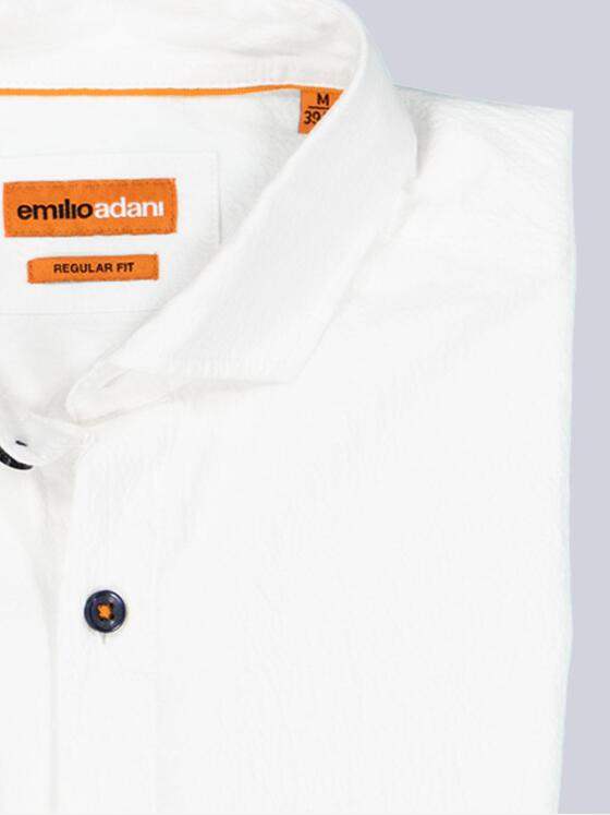 emilio adani Herren Hemd uni Weiß 38592
