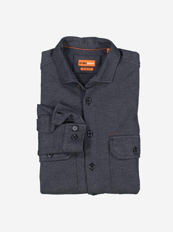 emilio adani Herren Overshirt slim fit Grau 37672