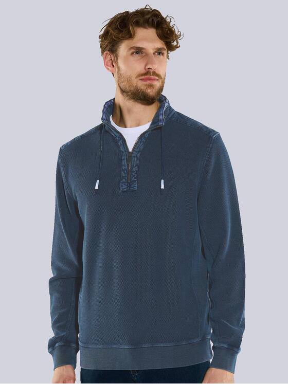 engbers Herren Sweatshirt mit Stehkragen Blau 36185