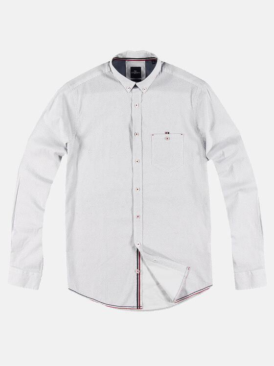 engbers Herren Dezent gemustertes Langarmhemd Saphirblau 30377