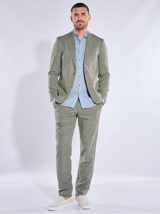emilio adani Herren Anzug-Sakko aus Leinenmischqualität Khaki 40369