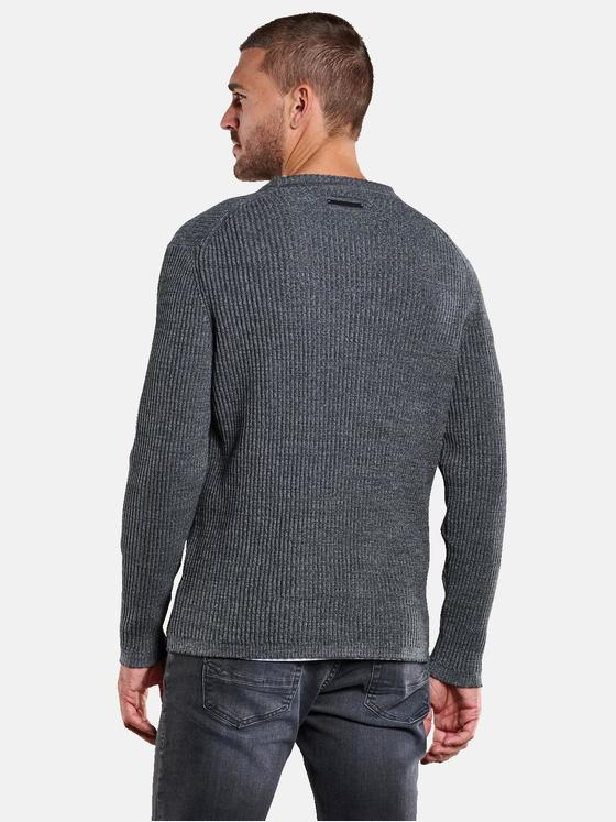 emilio adani Herren Pullover strukturiert Grau 34123