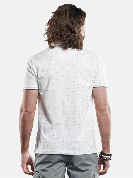 emilio adani Herren Poloshirt mit Minimalprint und Kontrast-Details Weiß 29640