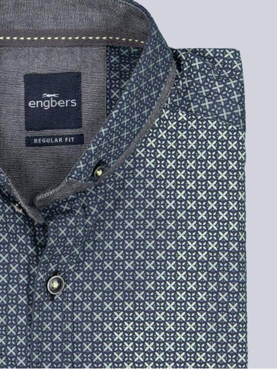 engbers Herren Kurzarm-Hemd gemustert Hellgruen 38948