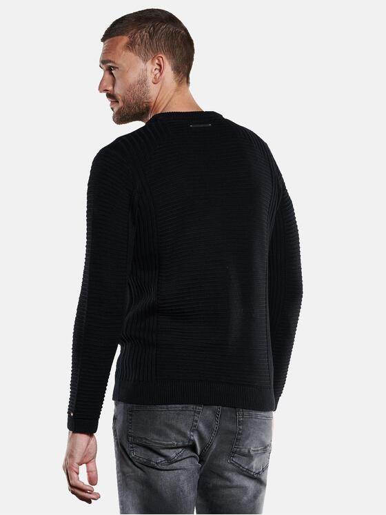 emilio adani Herren Pullover strukturiert Schwarz 33693