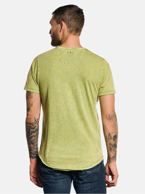 emilio adani Herren T-Shirt mit Streifenmuster Grün 32761