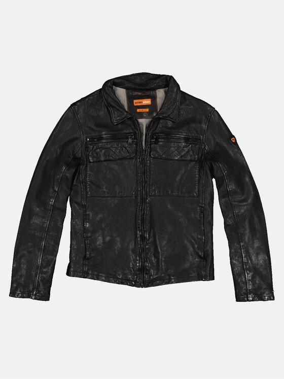 emilio adani Herren Lederjacke Schwarz 32414