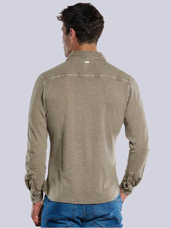 engbers Herren Langarm-Shirt mit Polo-Kragen Hellbraun 33746