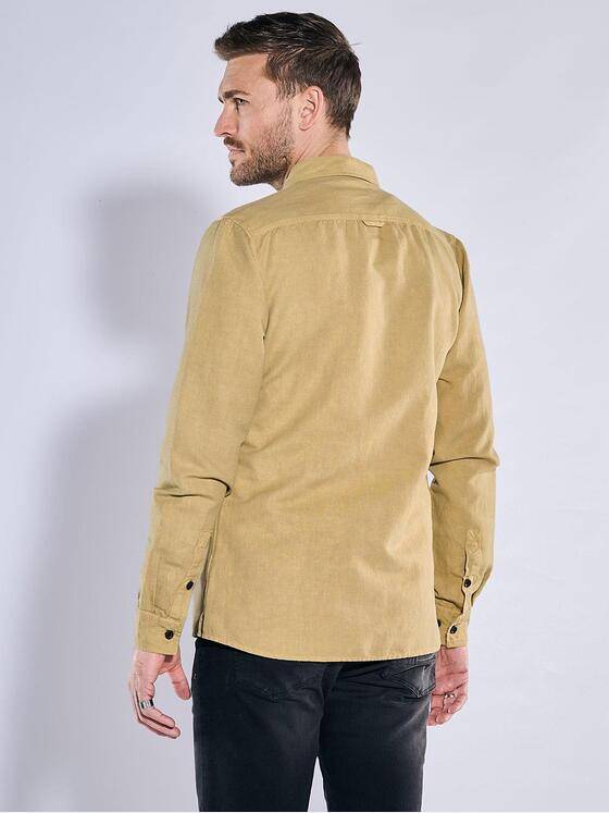 emilio adani Herren Langarm-Hemd slim fit Gelb 38640