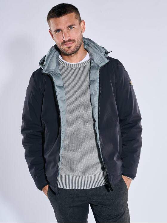 emilio adani Herren Wendejacke mit Kapuze Saphirblau 39286