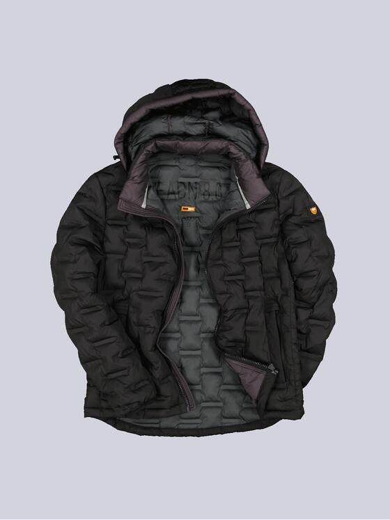 emilio adani Herren Steppjacke mit abnehmbarer Kapuze Schwarz 35200