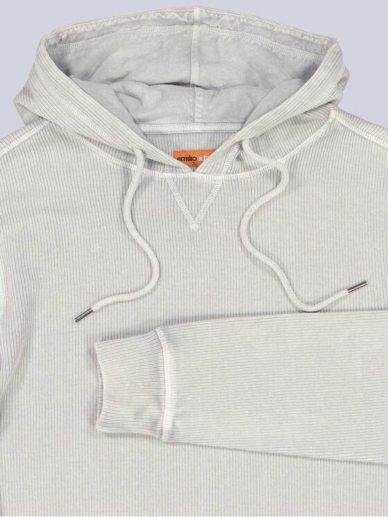 emilio adani Herren Sweatshirt mit Kapuze Silbergrau 41032