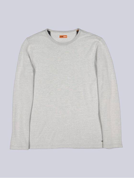 emilio adani Herren Langarm-Shirt strukturiert Hellgrau 39520