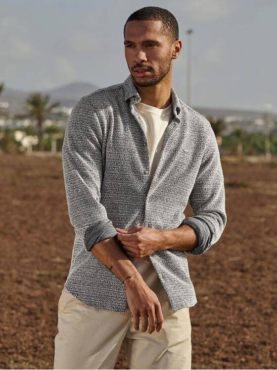 emilio adani Herren Overshirt in Bouclé Warenqualität Braun 38006