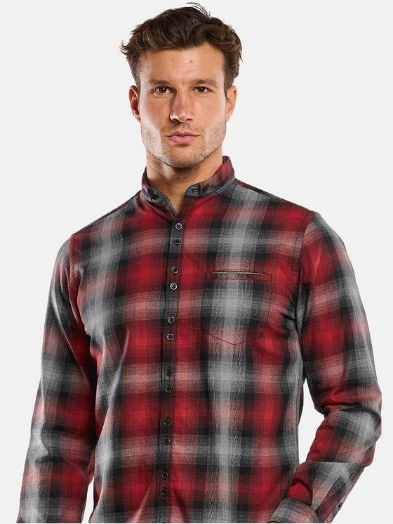 engbers Herren Langarm-Hemd kariert Rot 34092