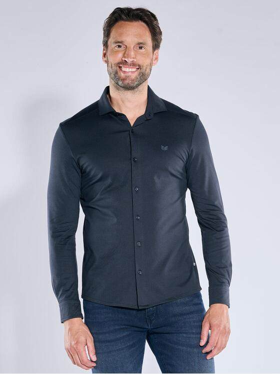 ENGBERS GERMANY Herren Langarm-Hemd aus Pima Baumwolle Saphirblau 39574