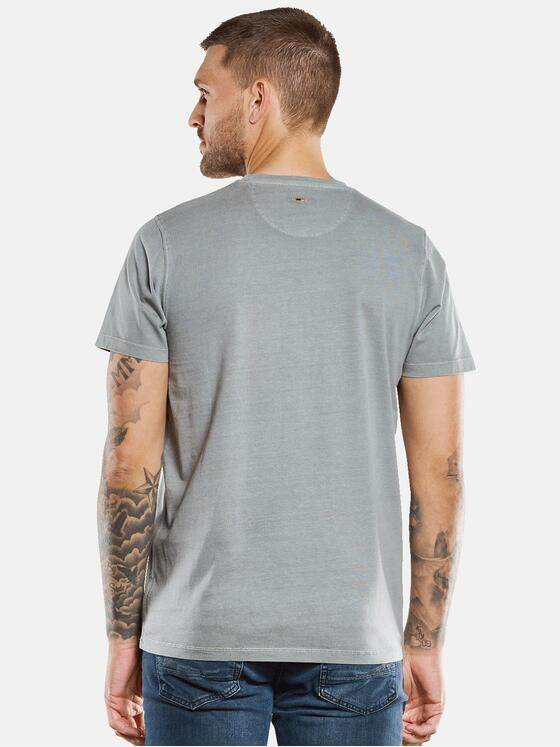 emilio adani Herren T-Shirt Rundhals mit Print Grau 33417