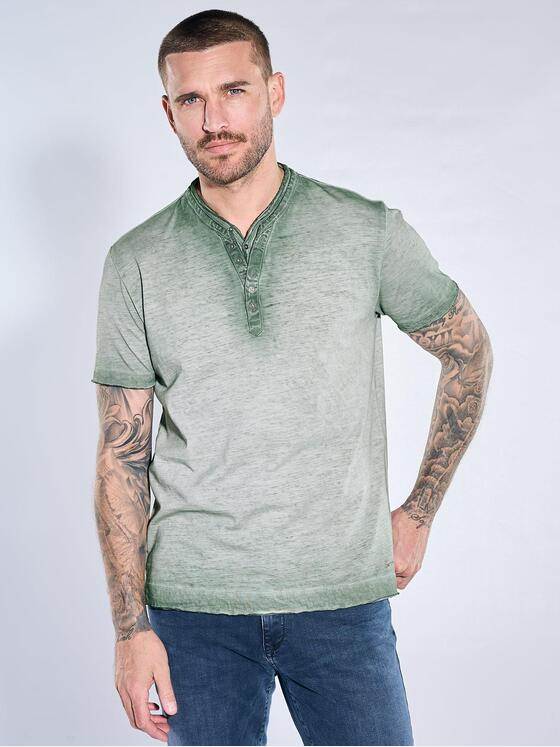emilio adani Herren Henley T-Shirt Dunkelgruen 40763