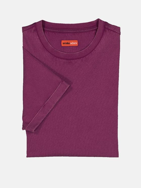 emilio adani Herren T-Shirt uni Violett 36145