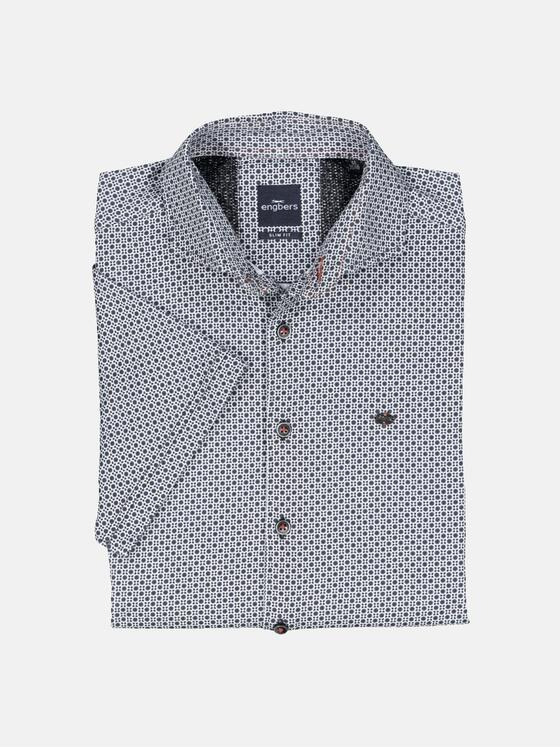 engbers Herren Kurzarm-Hemd slim fit Schwarz 35080