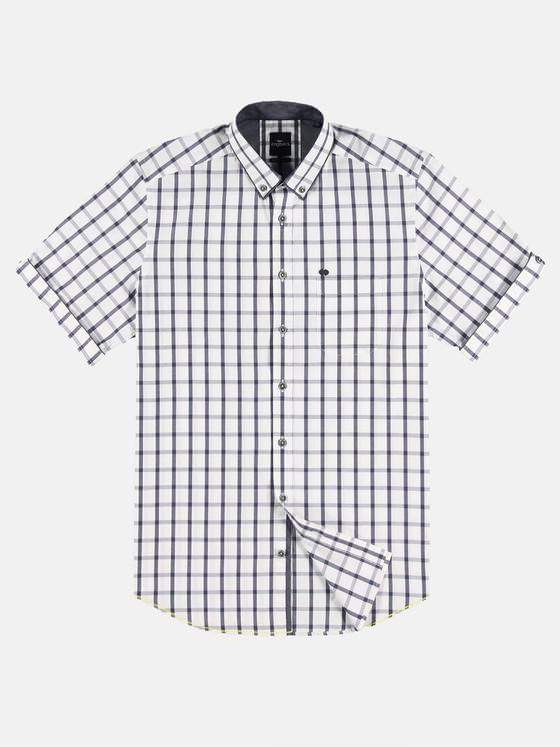 engbers Herren Hemd kariert Reinweiss 29754