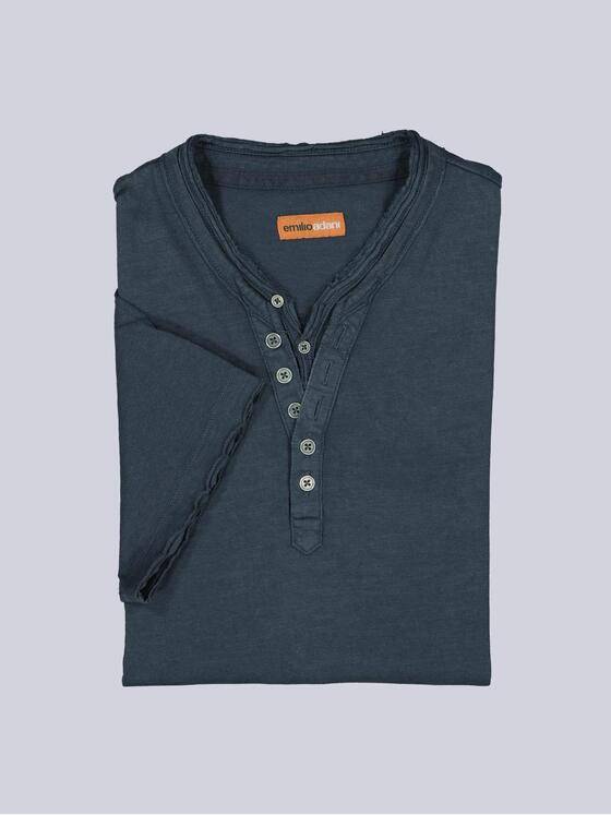 emilio adani Herren Henley T-Shirt Saphirblau 40764
