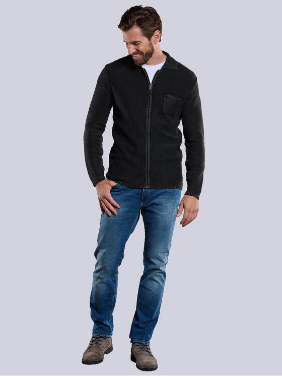 engbers Herren Cardigan strukturiert Grau 34136