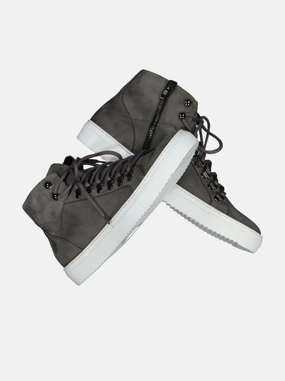 emilio adani Herren High-Sneaker aus Nubukleder Grau 31935