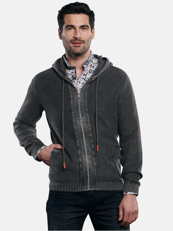 engbers Herren Cardigan mit Kapuze Anthrazit 31773