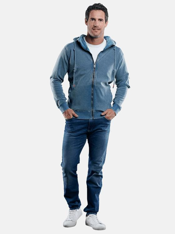 engbers Herren Sweatjacke mit Waffelstruktur Petrolblau 29208