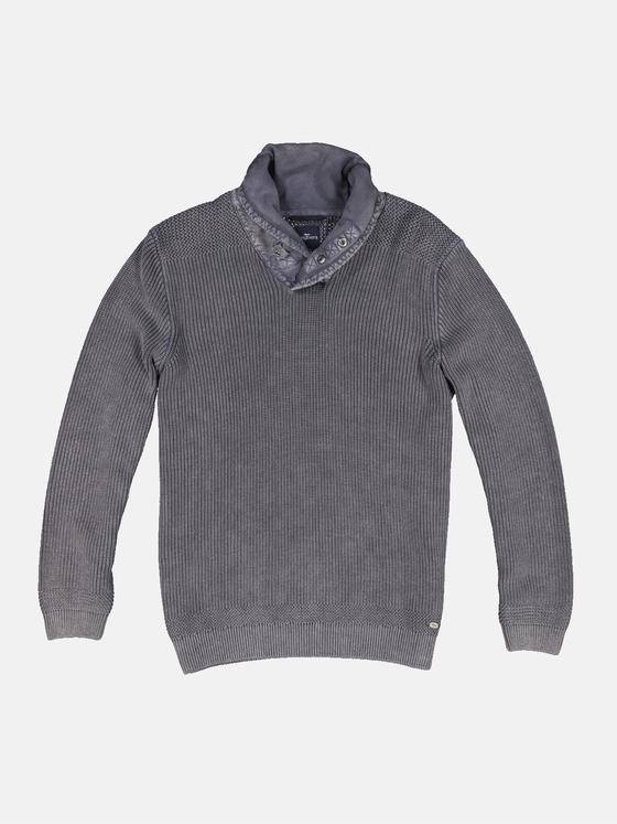 engbers Herren Pullover mit Schalkragen Grau 33852