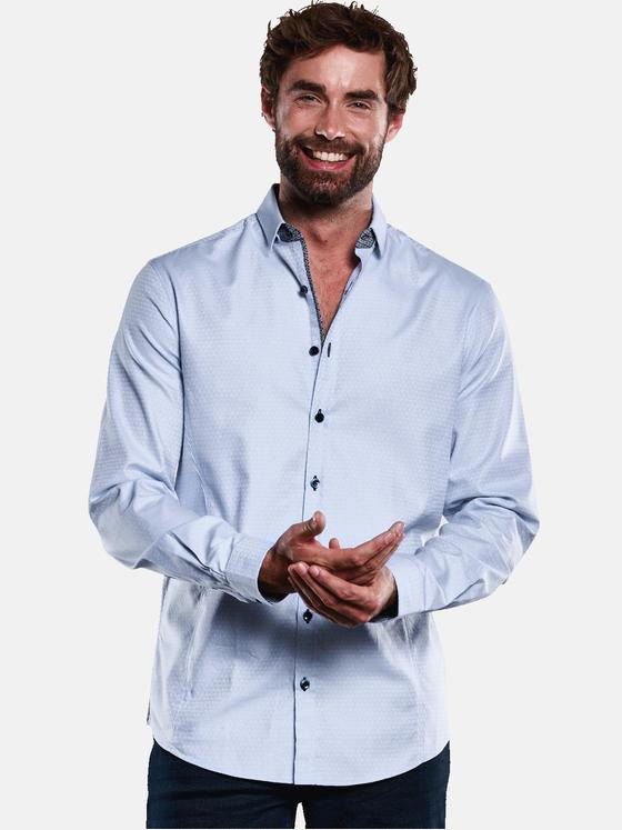 Engbers Herren Jacke Saphirblau - Dezent Glänzend Mit Lederoptik-Paspelierung