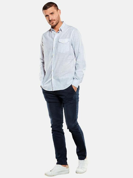 emilio adani Herren Langarm-Hemd gestreift Blau 34783
