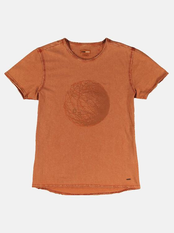 emilio adani Herren T-Shirt Rundhals Orange 31925