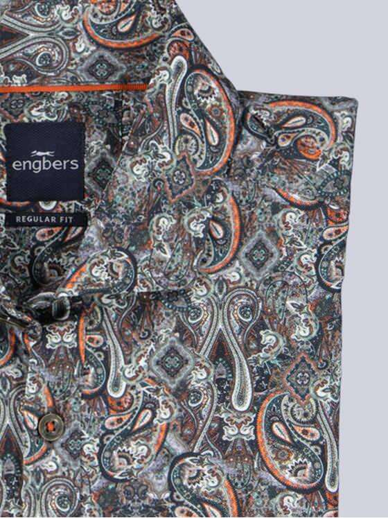 engbers Herren Langarm-Hemd gemustert Oliv 39326