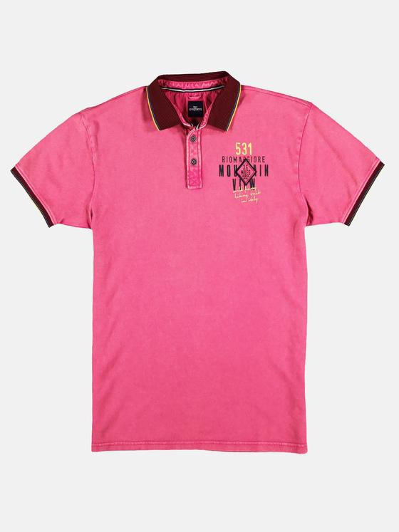 engbers Herren Poloshirt mit Konrasteffekten Rosa 29220