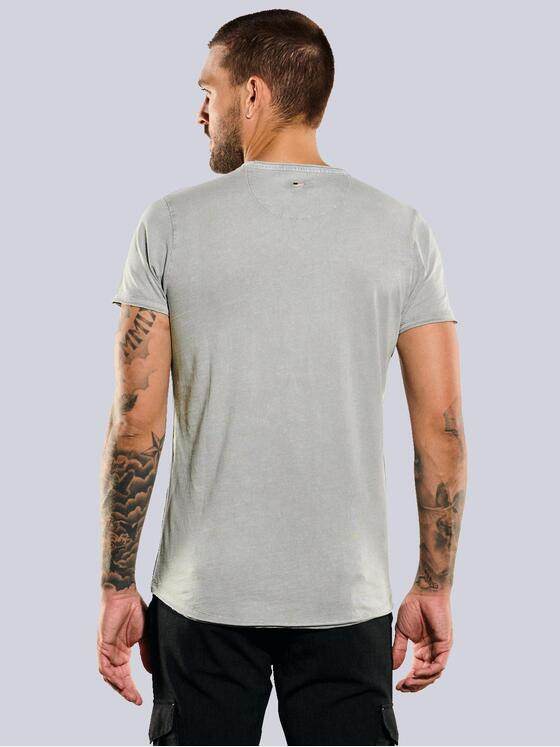 emilio adani Herren T-Shirt slim fit Grau 35349
