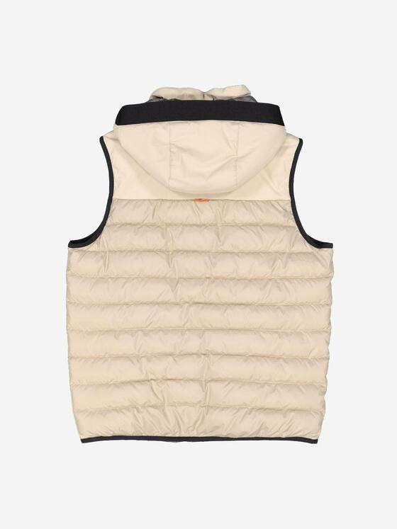 emilio adani Herren Steppweste mit abnehmbarer Kapuze Beige 37187