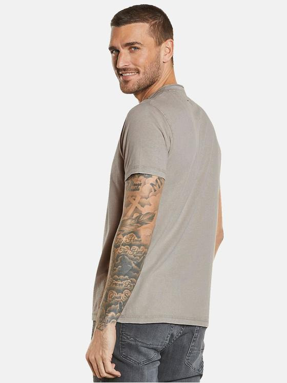 emilio adani Herren Henley-Shirt aus Baumwolle Beige 34542