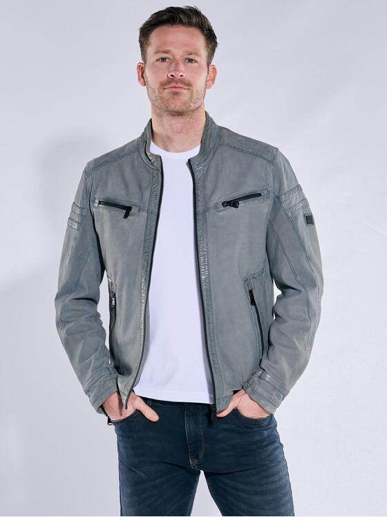 engbers Herren Lederjacke regular Taubenblau 38279